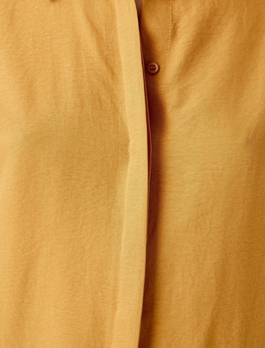 Back Pleated Relaxed Shirt in Mustard - Usolo Outfitters-KOTON