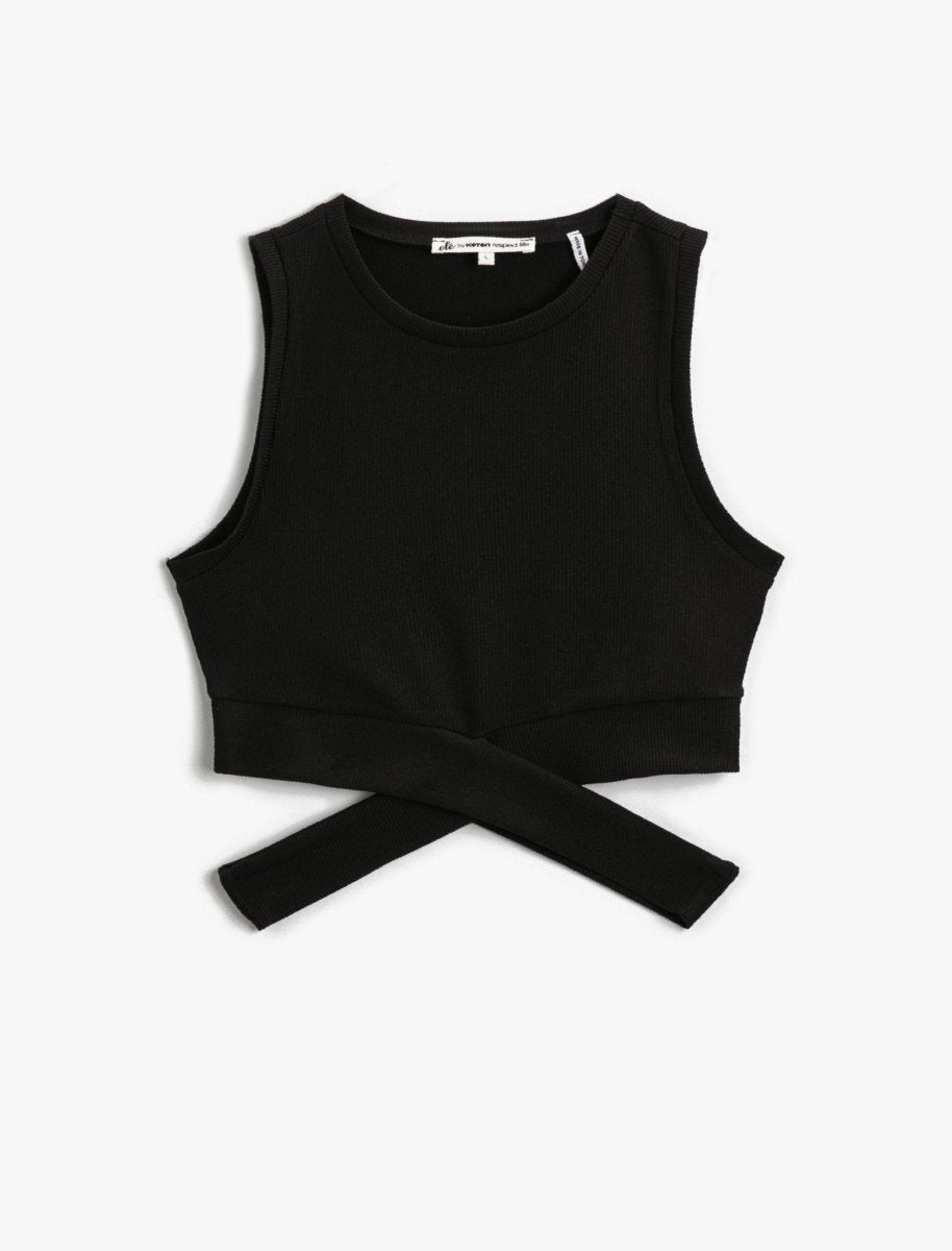 Leather Bra Top in Black - Usolo Outfitters