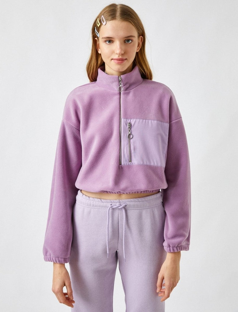 Half zip cropped outlet fleece