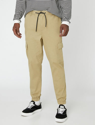 Wideleg cargo trousers with contrast seams  Trousers  Men  Bershka