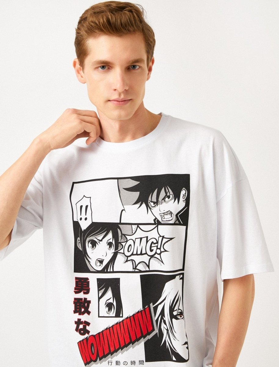 Faces T-shirt Anime in Japanese White Usolo Oversize - Outfitters