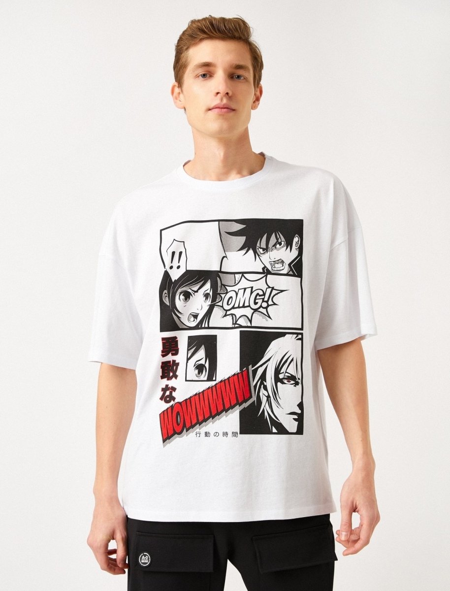Buy Bewakoof Men's White Anime Back Graphic Printed Round Neck Short Sleeve  Oversized T-shirt Online at Best Prices in India - JioMart.