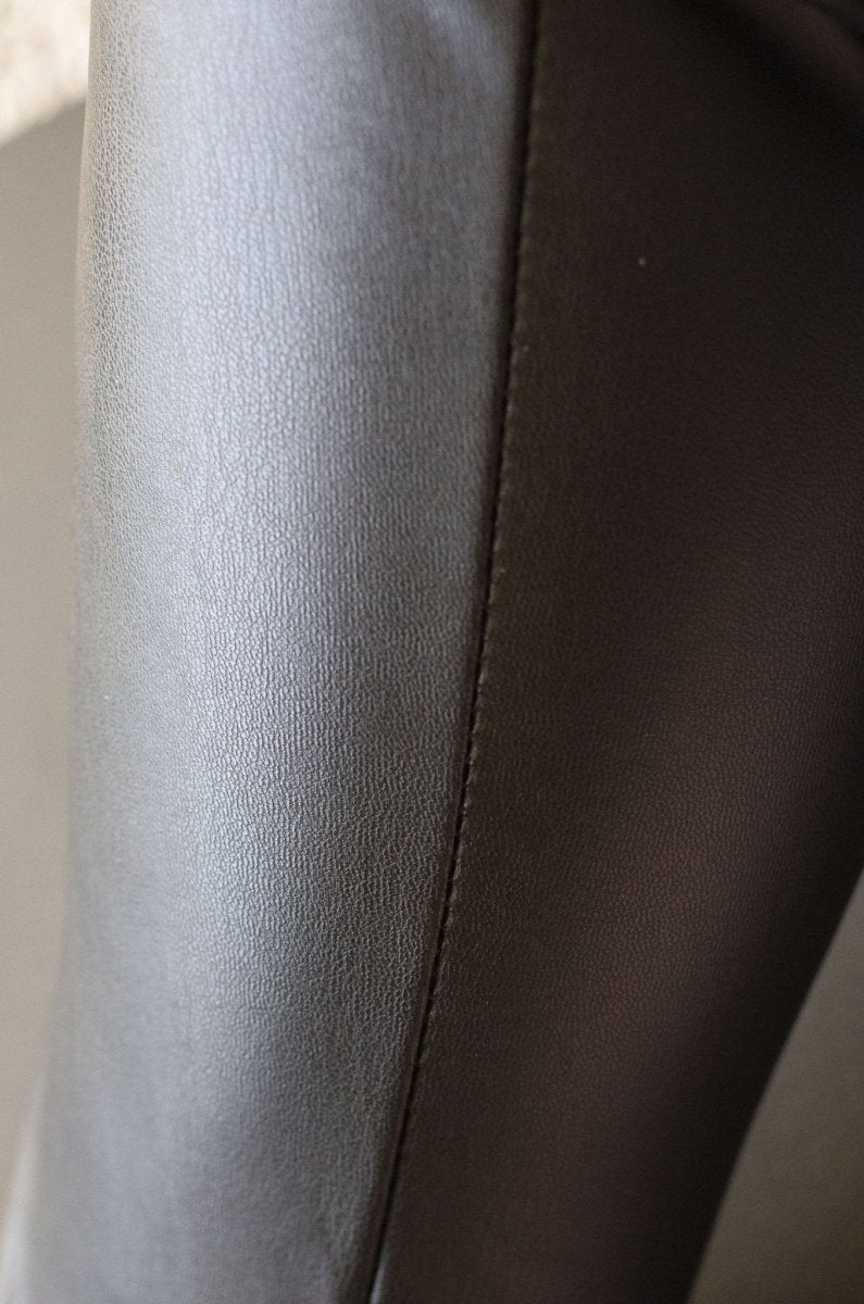 Kamo Women's Black Faux Leather Pants High Waist Leather Leggings with Thin  Fleece Lined 