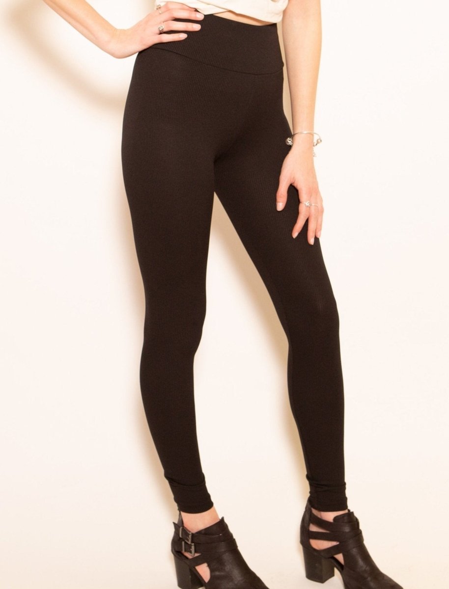 Ribbed Tight Leggings in Beige - Usolo Outfitters